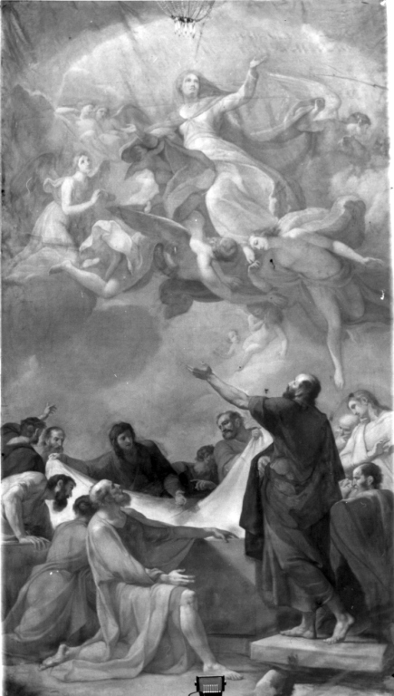 Madonna Assunta con apostoli (dipinto) di Unterberger Christoph (sec. XVIII)