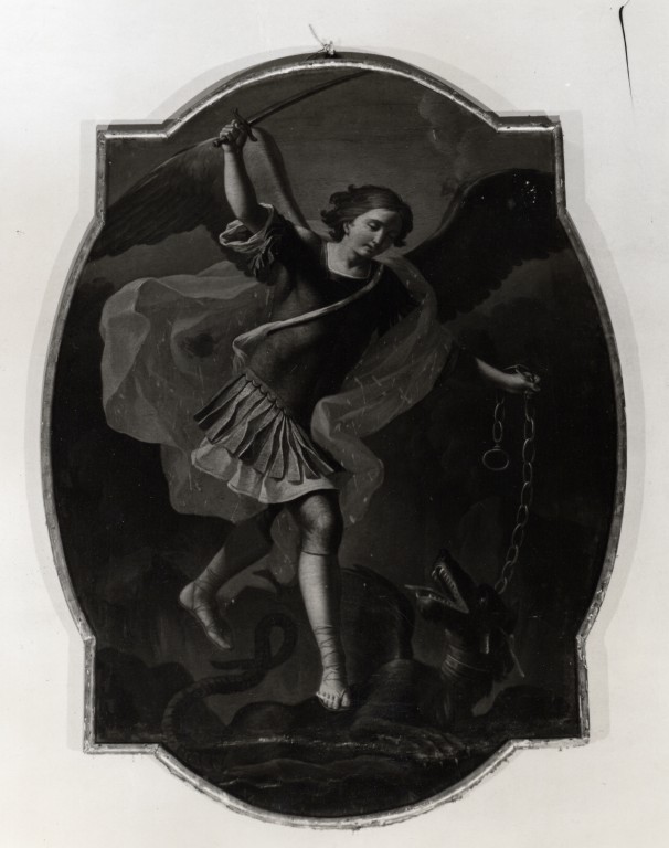 San Giorgio e il drago (dipinto) di Pichler Giovanni detto Gladiatore (attribuito) (sec. XVIII)