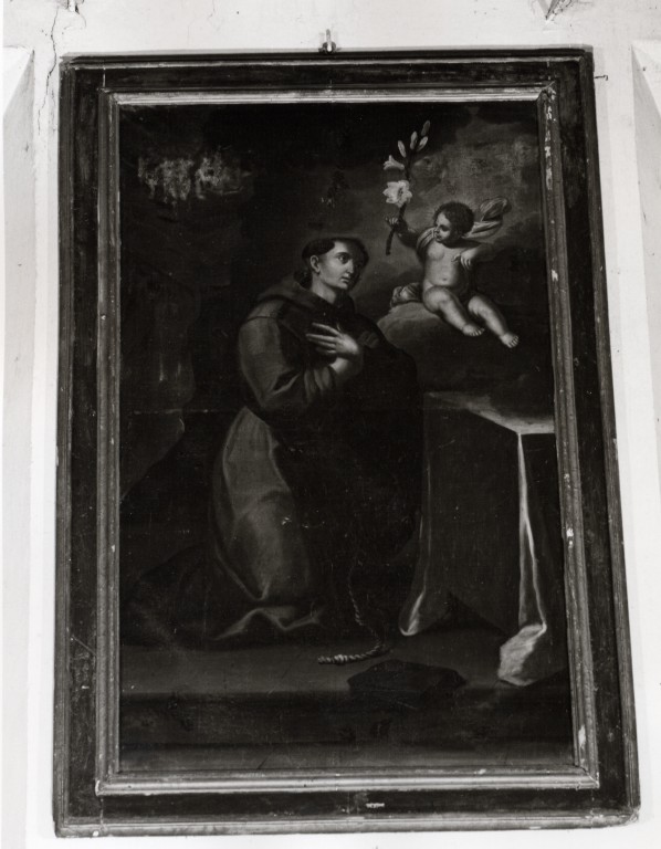 Sant'Antonio da Padova con il bambino (dipinto) - ambito viterbese (fine/inizio secc. XVII/ XVIII)