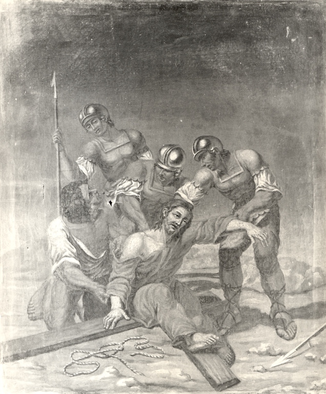 stazione X: Gesù spogliato e abbeverato di fiele (dipinto) - ambito laziale (sec. XVIII)