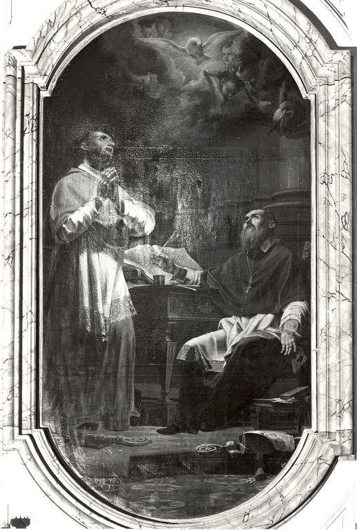 estasi di San Carlo Borromeo (dipinto) - ambito romano (fine/inizio secc. XVIII/ XIX)