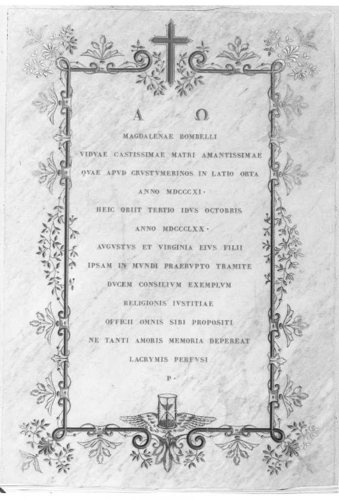 lapide tombale - ambito laziale (terzo quarto sec. XIX)