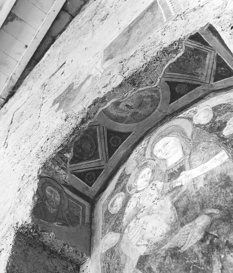 San Giovanni Battista, un arcangelo e l'Agnello mistico (decorazione pittorica, ciclo) - ambito senese (fine/inizio secc. XIV/ XV)