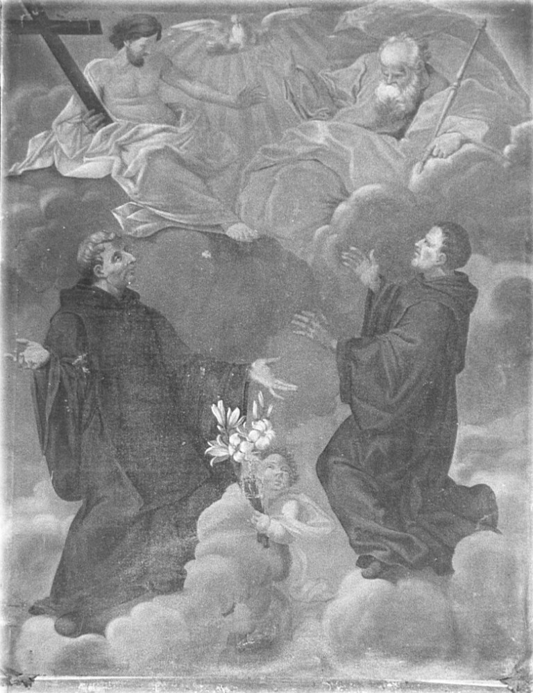 Trinità e due santi dell'Ordine dei Minimi (dipinto) - ambito laziale (fine/inizio secc. XVII/ XVIII)
