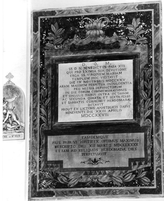 lapide commemorativa - ambito laziale (sec. XVIII)