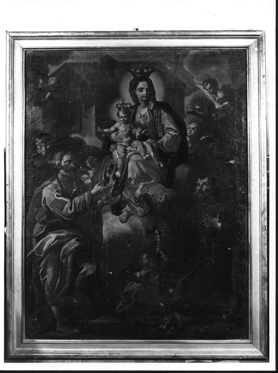Madonna con Bambino tra San Giuseppe e San Francesco (dipinto) - ambito Italia centrale (metà sec. XVIII)