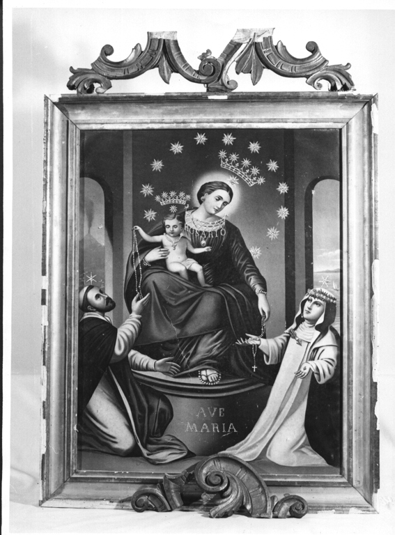 Madonna del Rosario con San Domenico e Santa Caterina da Siena (dipinto) - ambito Italia centrale (fine sec. XIX)