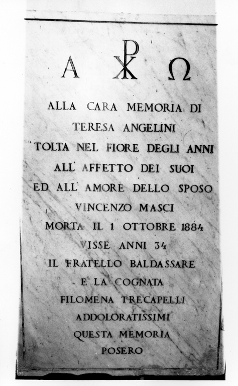 lapide commemorativa - ambito laziale (sec. XIX)