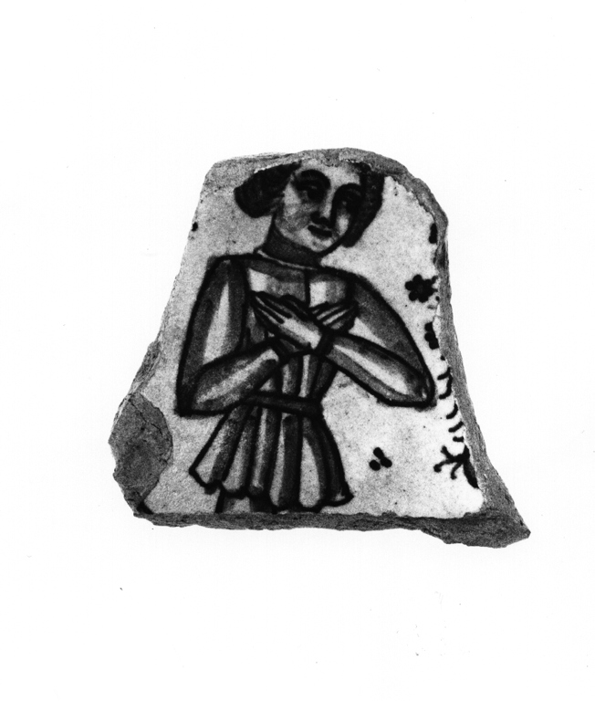 piatto, frammento - manifattura toscana (fine sec. XV)