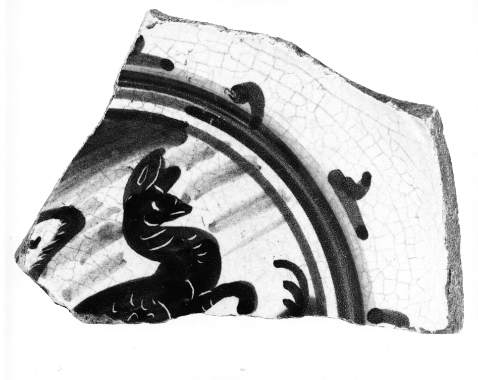 piatto, frammento - manifattura di Montelupo (sec. XVII)