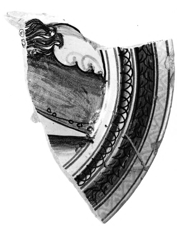 piatto, frammento - manifattura viterbese (sec. XVI)