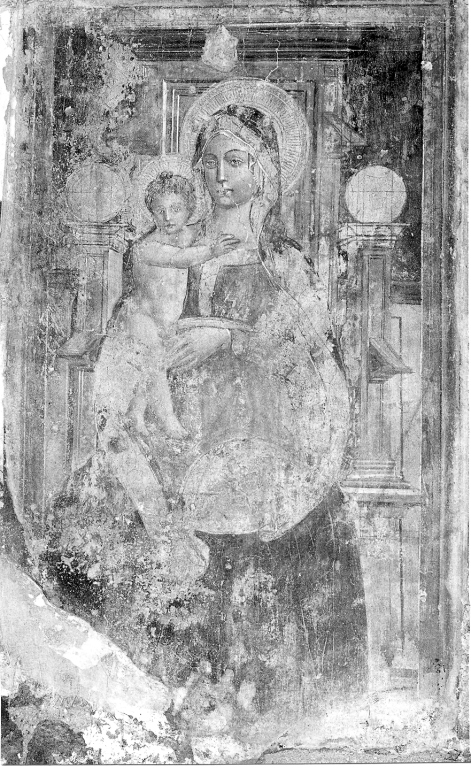 Madonna con Bambino in trono (dipinto) - ambito tosco-umbro (sec. XV)