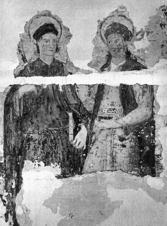 decorazione pittorica, frammento - ambito laziale (sec. XV)