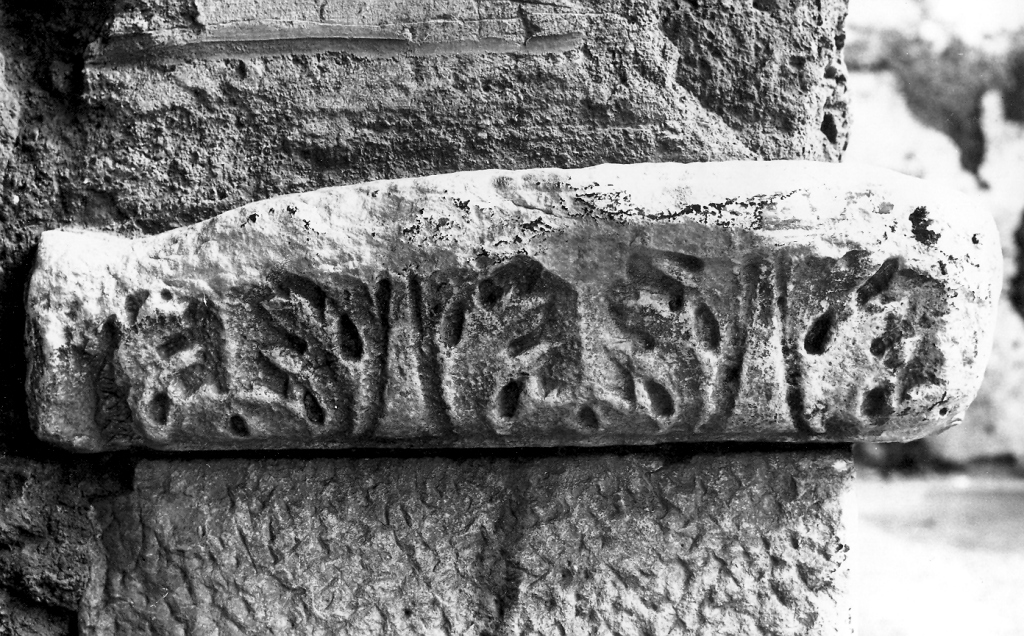 motivi decorativi a foglie d'acanto (cornice architettonica, frammento) - ambito laziale (sec. VIII)