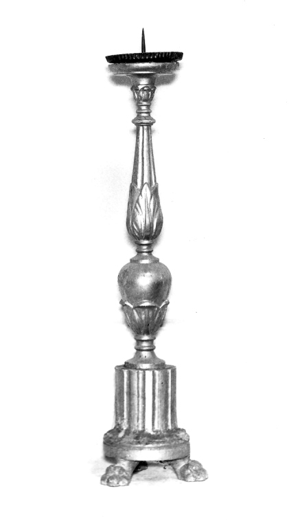 candeliere d'altare - ambito laziale (secc. XVIII/ XIX)