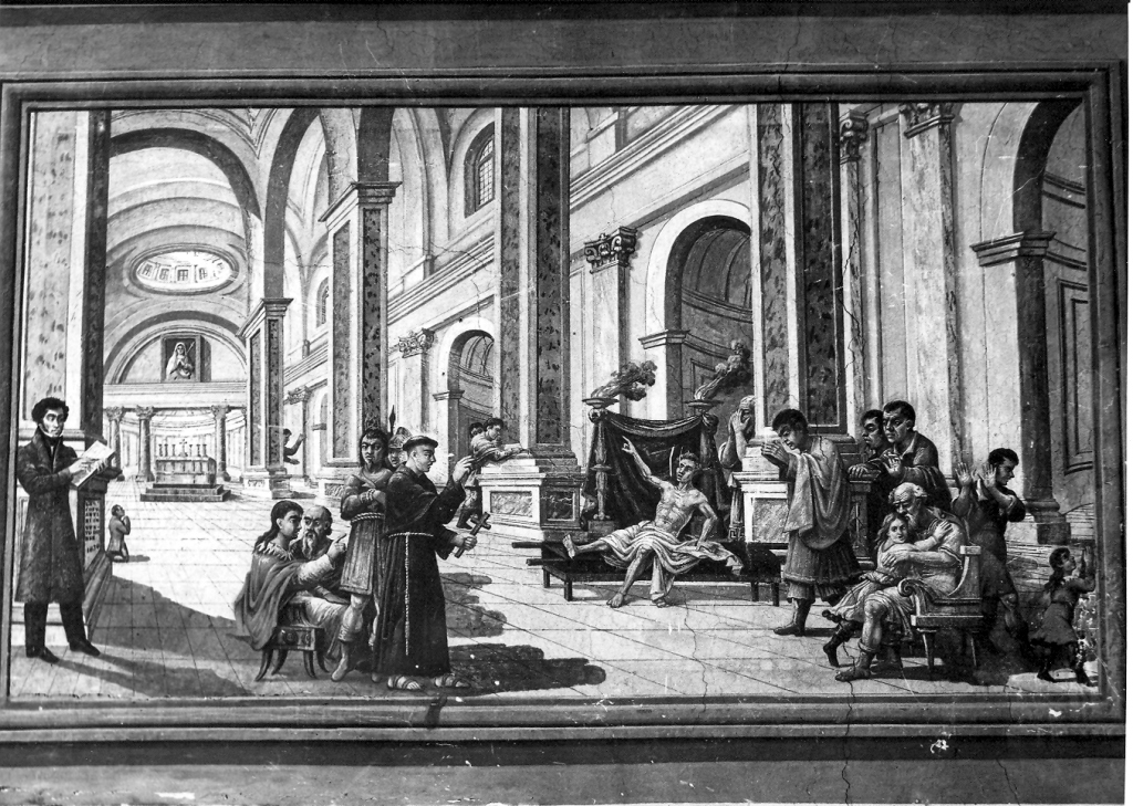 Sant'Antonio da Padova guarisce un indemoniato (dipinto) - ambito laziale (sec. XIX)