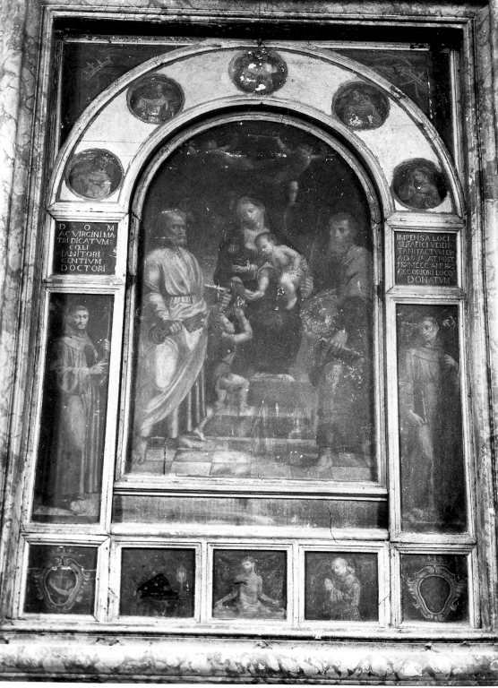 Madonna con Bambino e Santi (pala d'altare, insieme) - ambito laziale (sec. XVI)