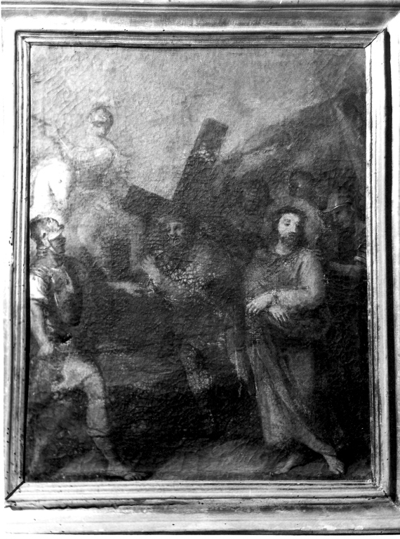 stazione II: Gesù caricato della croce (dipinto) - ambito laziale (sec. XVIII)
