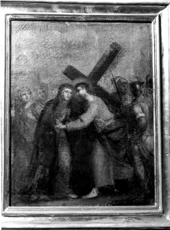 stazione IV: Gesù incontra la Madonna (dipinto) - ambito laziale (sec. XVIII)