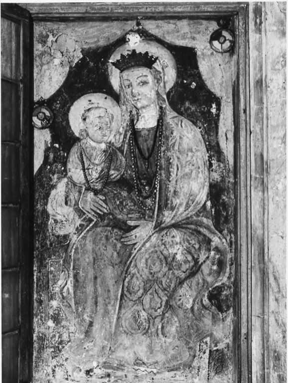 Madonna con Bambino in trono (dipinto) - ambito senese (sec. XV)
