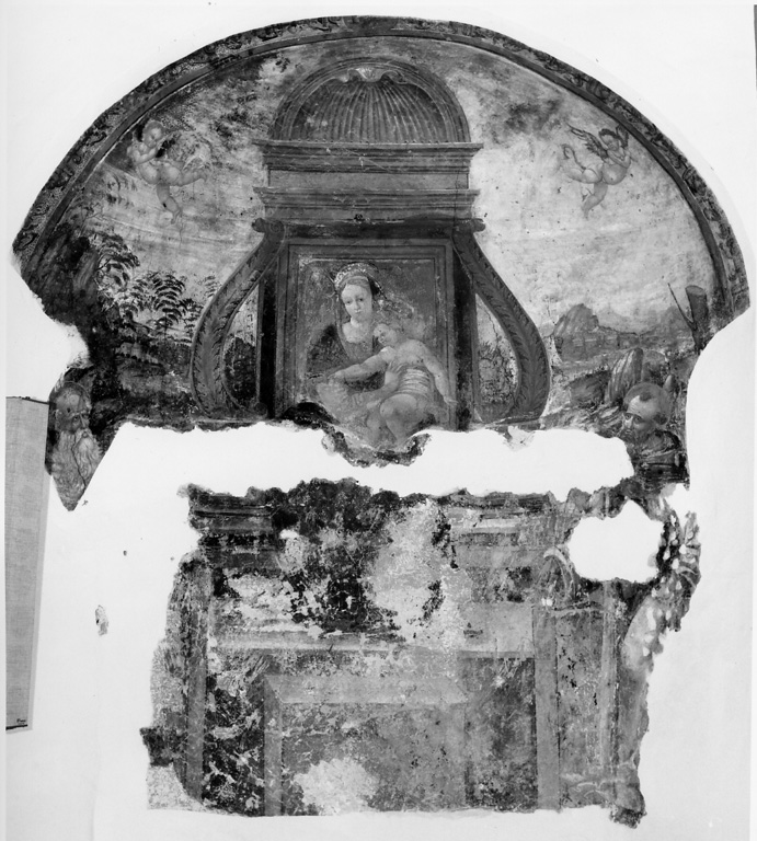 Madonna con Bambino in trono tra santi (dipinto) - ambito Italia centrale (secc. XV/ XVI)