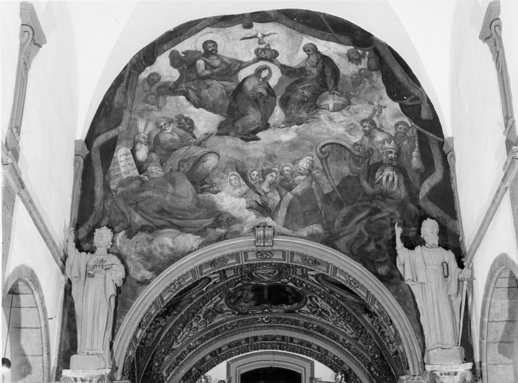 incoronazione di Maria Vergine tra santi e profeti (dipinto) - ambito Italia centrale (prima metà sec. XVII)