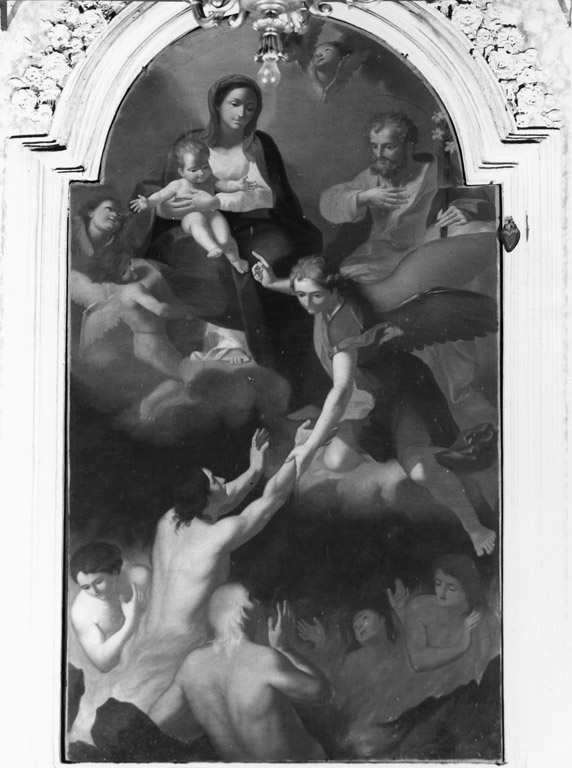 Madonna con Bambino, angeli e anime purganti (dipinto) - ambito romano (seconda metà sec. XVIII)