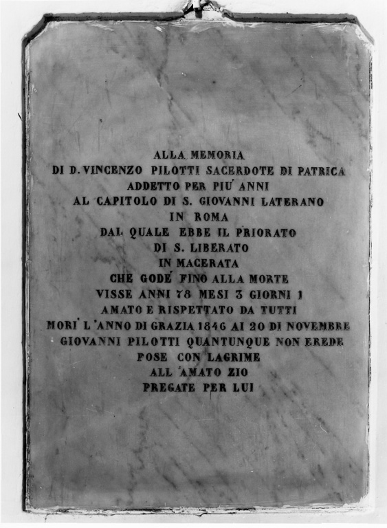 lapide - manifattura laziale (sec. XIX)