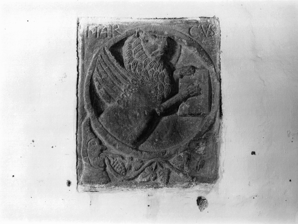 simbolo di San Marco: leone (formella) - ambito laziale (ultimo quarto sec. IX)
