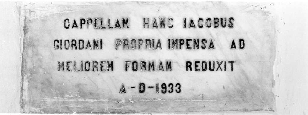 lapide documentaria - ambito laziale (sec. XX)