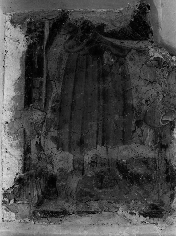 figura maschile (dipinto, frammento) - ambito romano (secc. XIV/ XV)