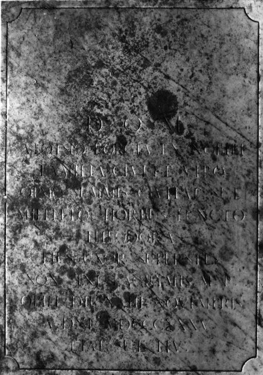 lapide tombale - ambito laziale (sec. XIX)