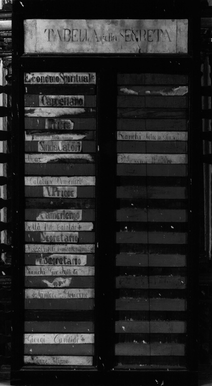 tabella delle messe - ambito laziale (sec. XIX)