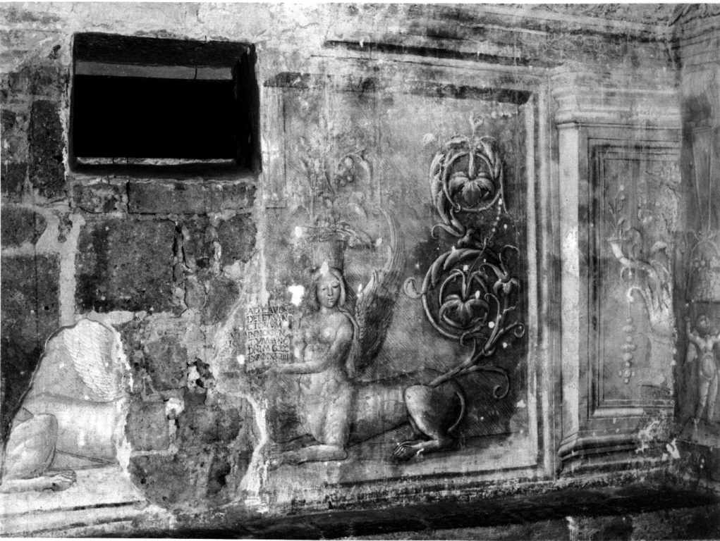 sfinge (dipinto, elemento d'insieme) - ambito viterbese (fine sec. XV)