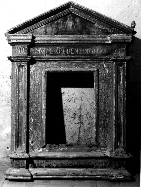 Cristo redentore con angeli e santi (tabernacolo - a tempietto) - ambito viterbese (sec. XVI)