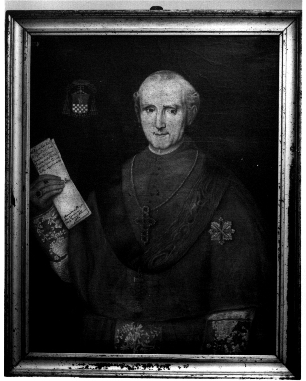 ritratto a mezza figura di prelato (dipinto) - ambito viterbese (metà sec. XIX)