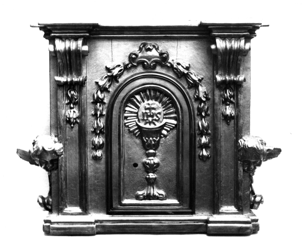 calice eucaristico (tabernacolo - a frontale architettonico) - ambito viterbese (sec. XIX)