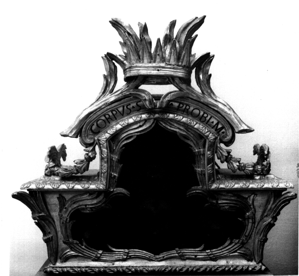 reliquiario a teca - a urna - ambito viterbese (sec. XVIII)