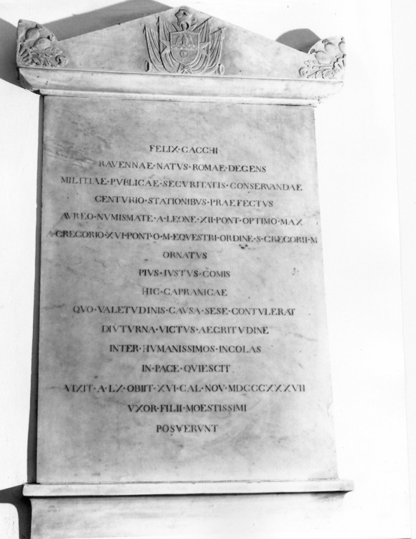 lapide tombale - ambito laziale (prima metà sec. XIX)