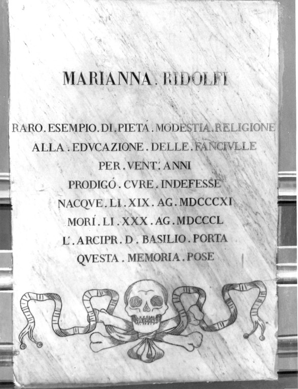 lapide commemorativa - ambito laziale (metà sec. XIX)