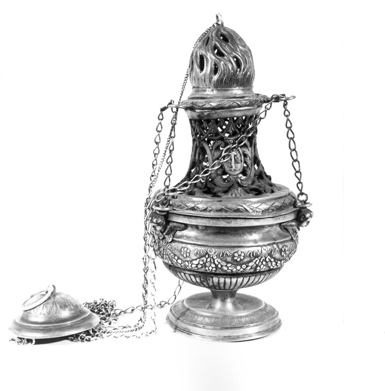 turibolo - a vaso fiammeggiante - ambito laziale (sec. XVIII)
