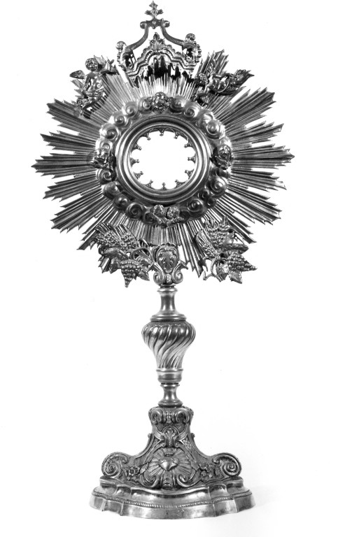 ostensorio - a raggiera - ambito laziale (sec. XVIII)