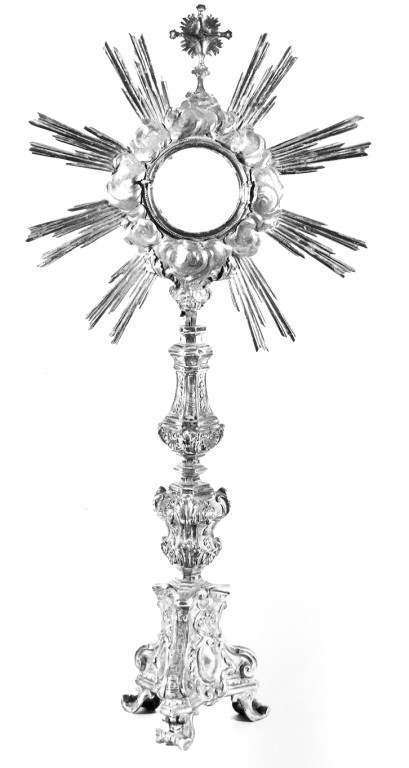 ostensorio - a raggiera - ambito laziale (sec. XVIII)