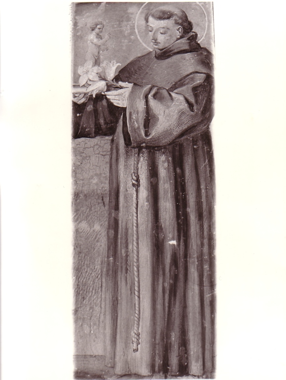 Sant'Antonio da Padova con il bambino (dipinto) - ambito viterbese (prima metà sec. XVII)