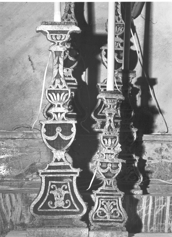 candeliere d'altare, serie - ambito laziale (ultimo quarto sec. XIX)