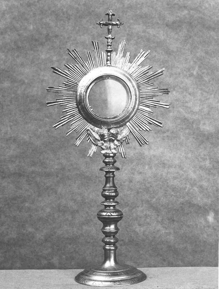 ostensorio - a raggiera - ambito laziale (sec. XVIII)