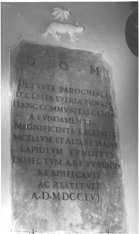 lapide commemorativa - ambito laziale (sec. XVIII)