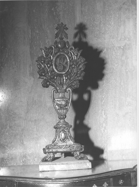 reliquiario - a ostensorio, serie - ambito laziale (secc. XVIII/ XIX)