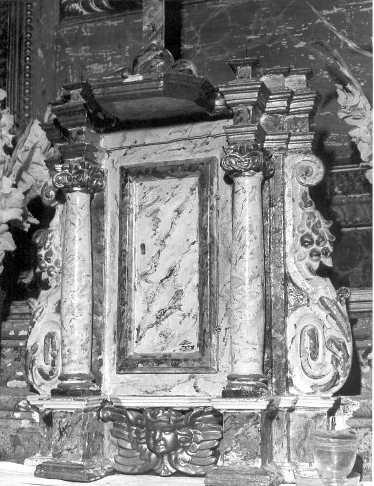 tabernacolo - a frontale architettonico - ambito laziale (sec. XIX)