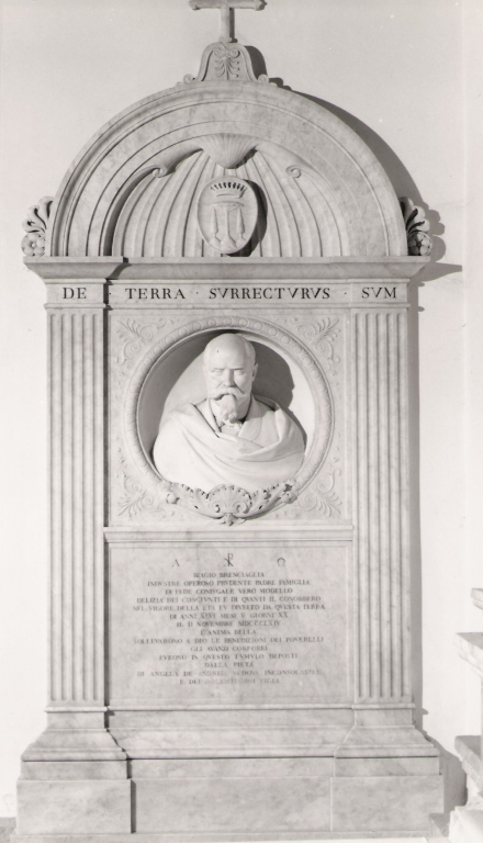 busto ritratto d'uomo (monumento funebre) - ambito romano (sec. XIX)